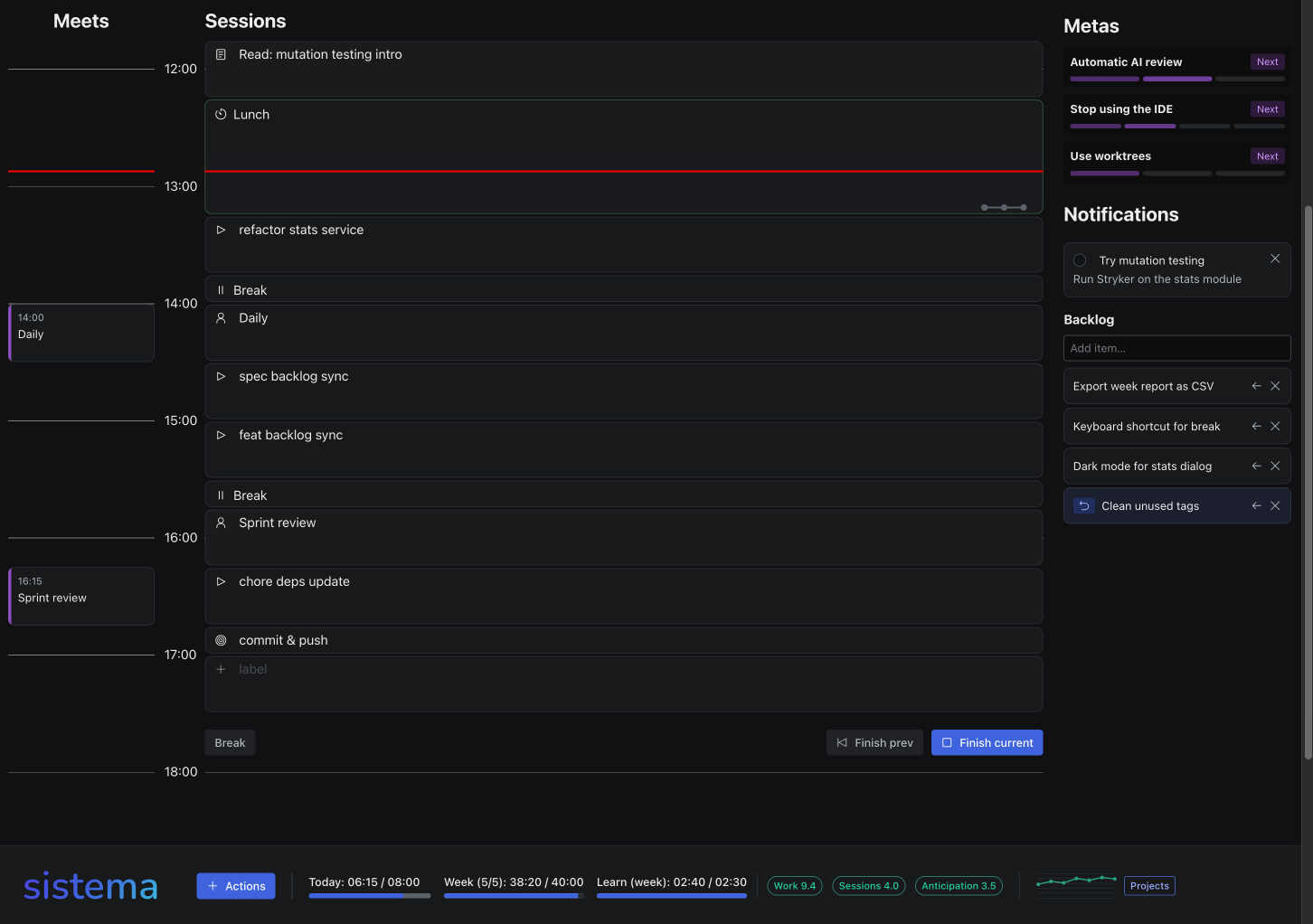 Sistema screenshot